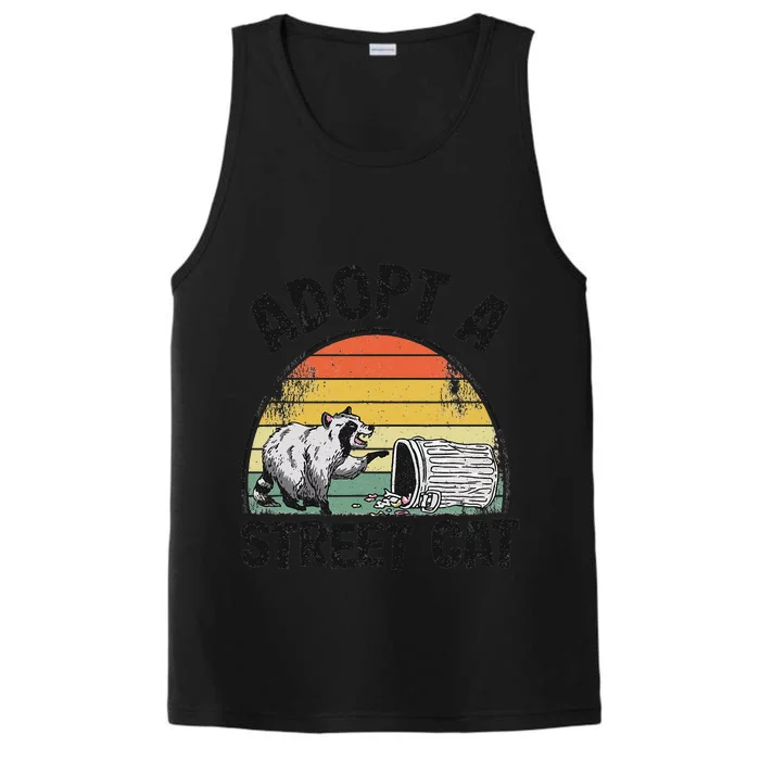 Adopt A Street Cat Funny Raccoon Performance Tank