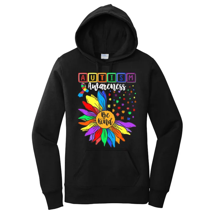 Autism Awareness Sunflower Choose Kindness Autism Mom Women's Pullover Hoodie