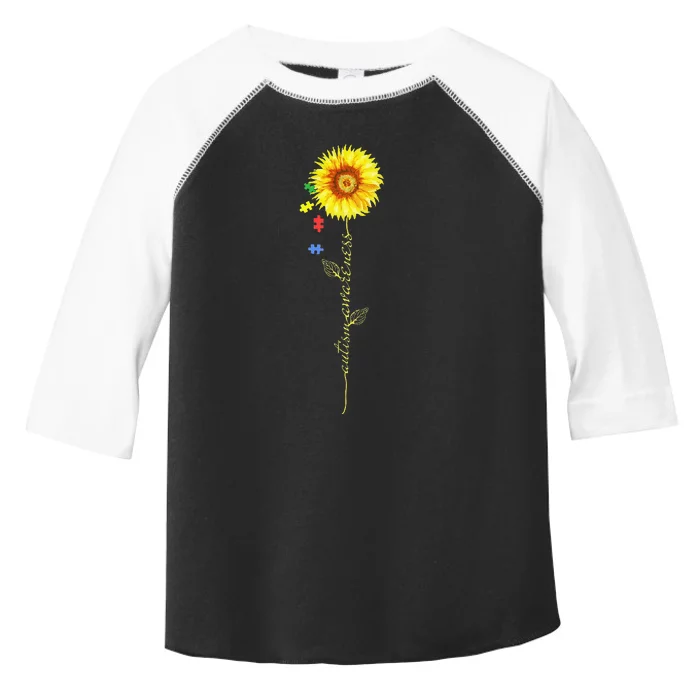 Autism Awareness Sunflower Puzzle Pieces Toddler Fine Jersey T-Shirt