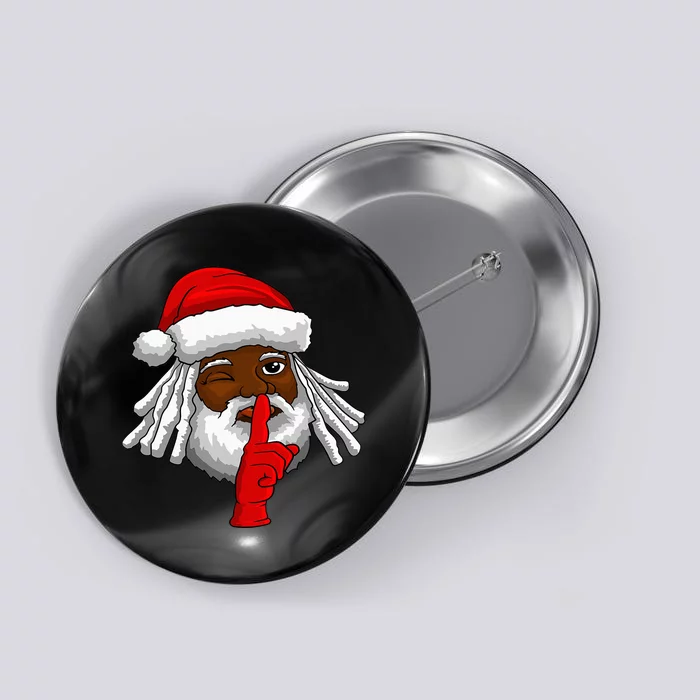 African American Santa Claus Christmas Party Decor Button