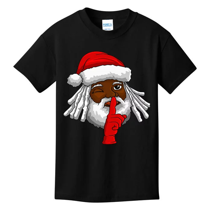 African American Santa Claus Christmas Party Decor Kids T-Shirt