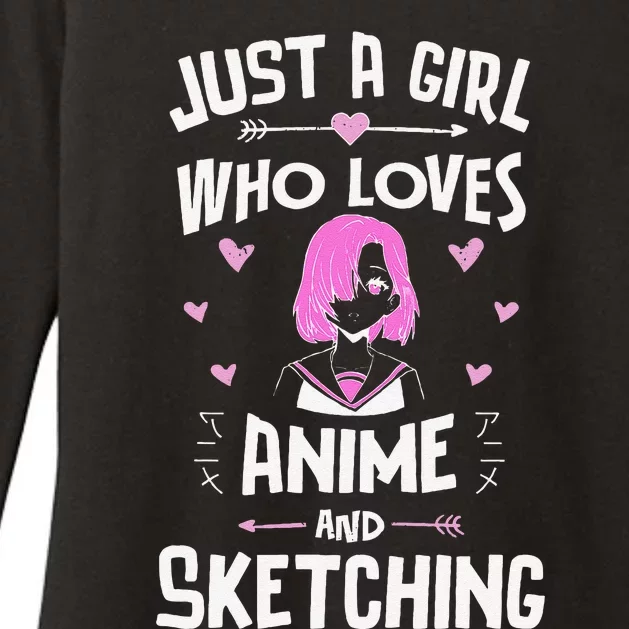 Anime And Sketching Just A Girlss Who Loves Anime Womens CVC Long Sleeve Shirt