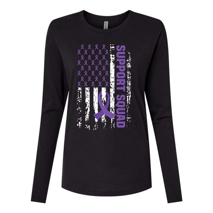 Alzheimers Awareness Support Squad Alzheimers Disease Womens Cotton Relaxed Long Sleeve T-Shirt