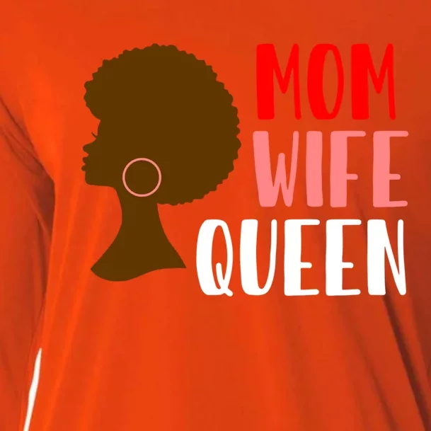 African American Strong Afro Mom Wife Queen Mothers Day Gift Cooling Performance Long Sleeve Crew