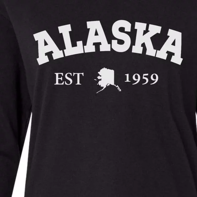 Awesome Alaska Shirt Alaska Est Map 1959 Sports Womens Cotton Relaxed Long Sleeve T-Shirt