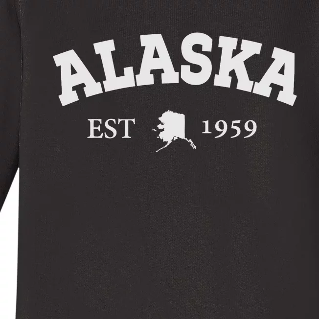 Awesome Alaska Shirt Alaska Est Map 1959 Sports Baby Long Sleeve Bodysuit