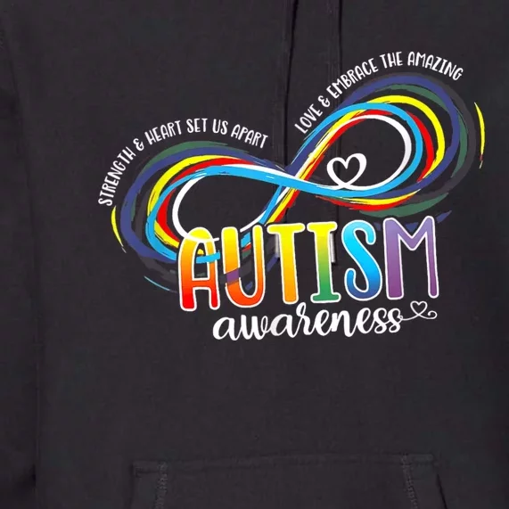 Autism Awareness Strength And Heart Set Us Apart Premium Hoodie