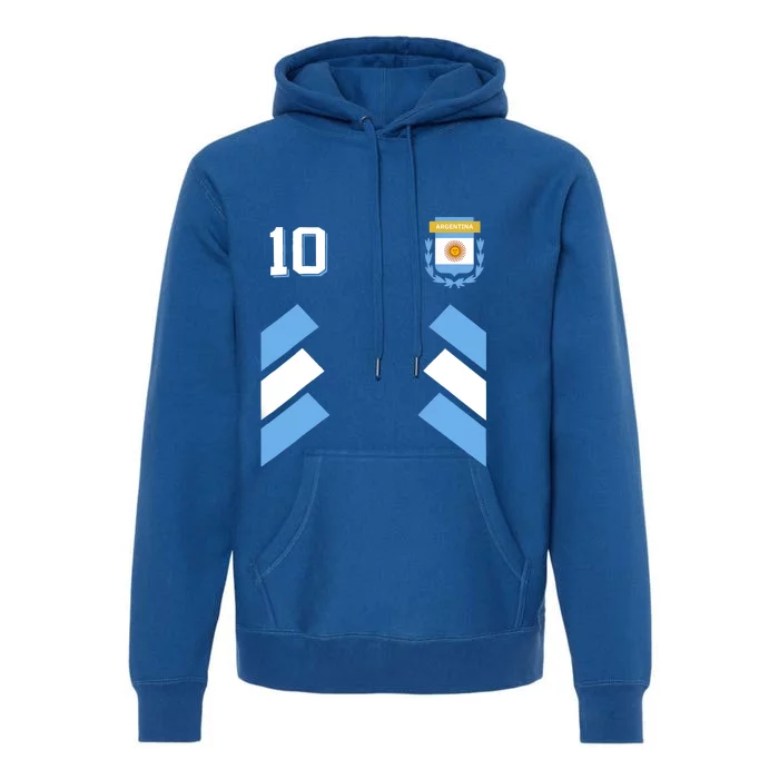 Awesome Argentina Soccer Argentinian Football Retro 10 Gift Premium Hoodie