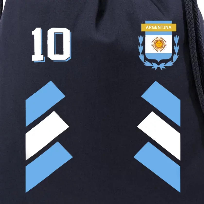 Awesome Argentina Soccer Argentinian Football Retro 10 Gift Drawstring Bag