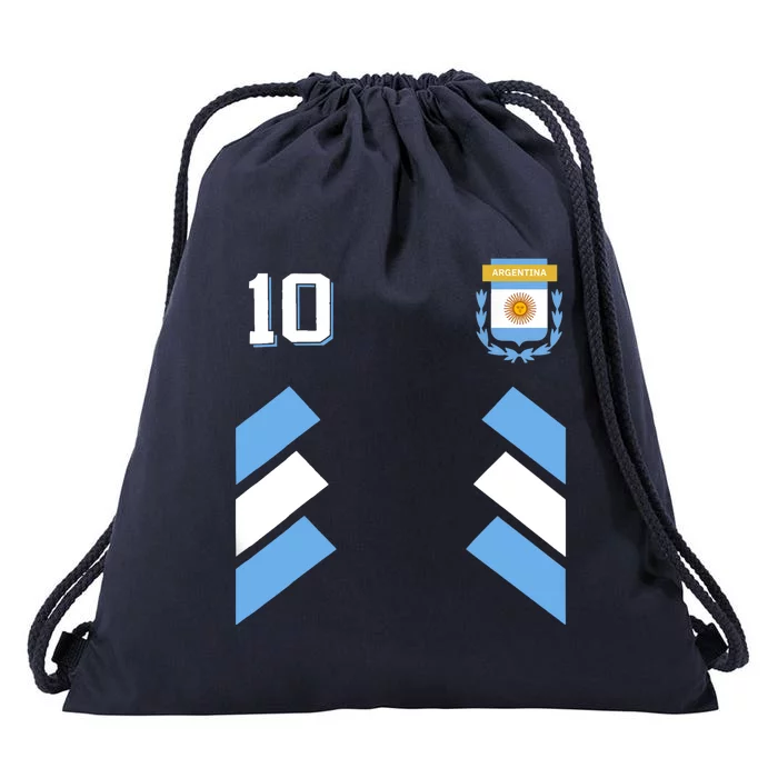 Awesome Argentina Soccer Argentinian Football Retro 10 Gift Drawstring Bag