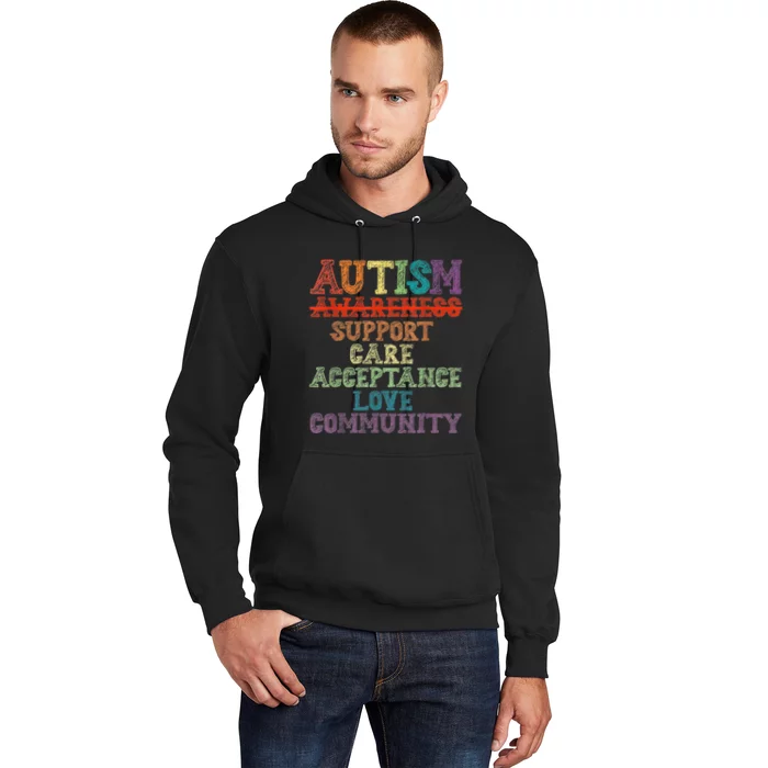 Autism Awareness Support Care Acceptance Inspire Design Tee Hoodie