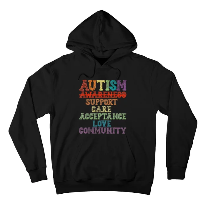 Autism Awareness Support Care Acceptance Inspire Design Tee Hoodie