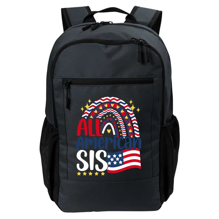 All American Sis 4th Of July Day Usa Flag For Sister Rainbow Great Gift Daily Commute Backpack