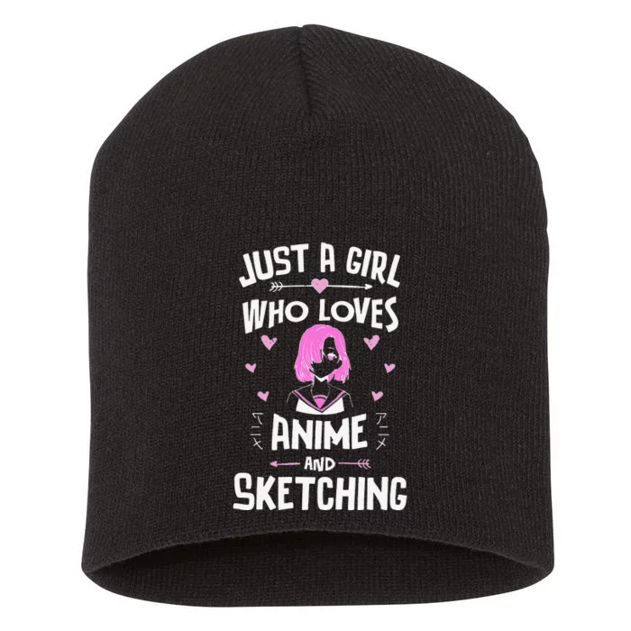 Anime And Sketching, Just A  Who Loves Anime Short Acrylic Beanie