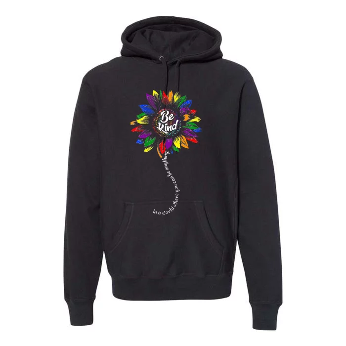 Autism Awareness Sunflower Be Kind Puzzle Mom Premium Hoodie