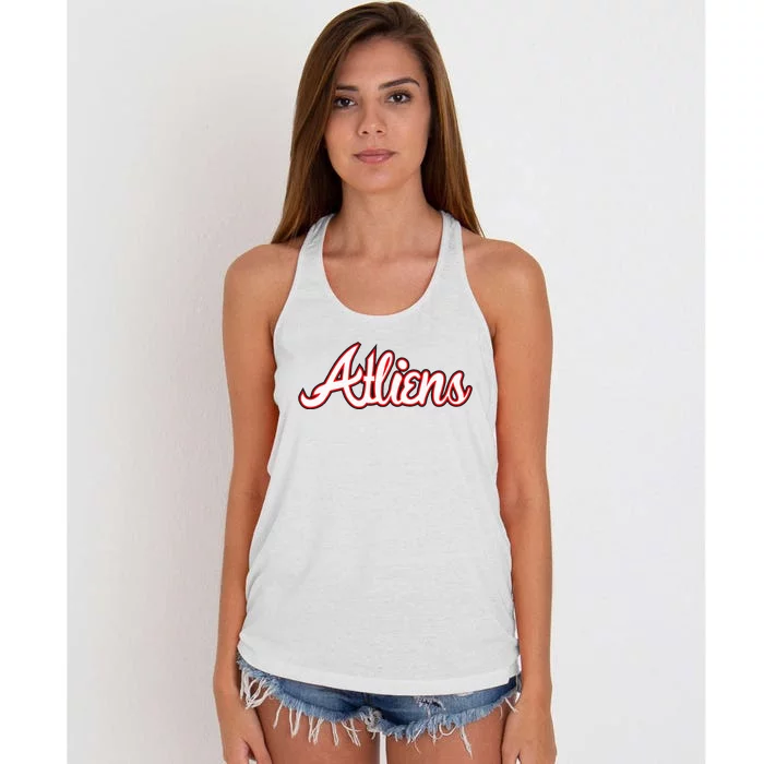 Atliens Atlanta Script Women's Knotted Racerback Tank