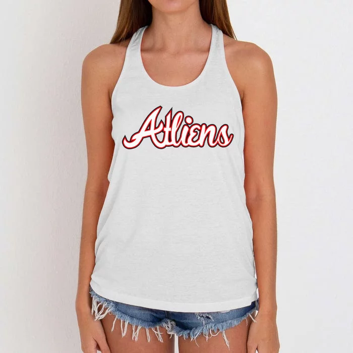 Atliens Atlanta Script Women's Knotted Racerback Tank