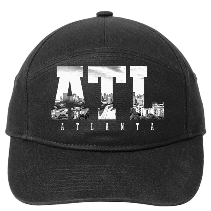 Atl Atlanta Skyline Pride Black & White Vintage Georgia 7-Panel Snapback Hat