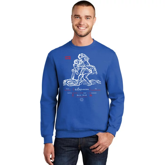 Aquarius Astrological Sign Retro Zodiac Gift Tall Sweatshirt