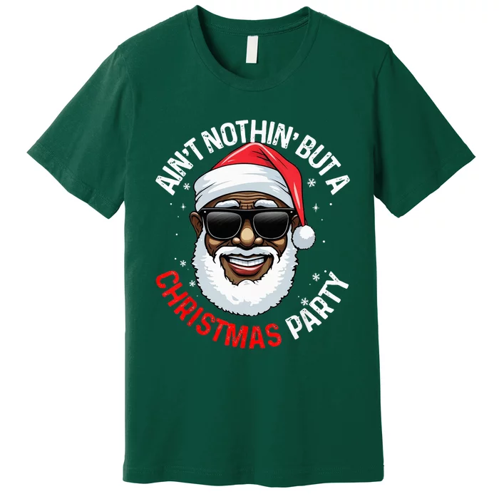 African American Santa Claus Christmas Pajama Premium T-Shirt