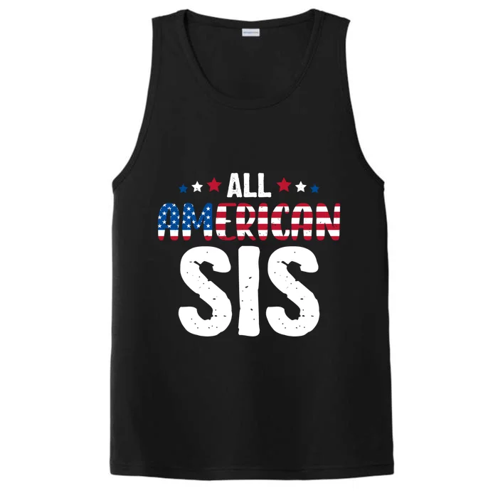 All American Sis 4th Of July Family Matching Usa Flag Great Gift Performance Tank