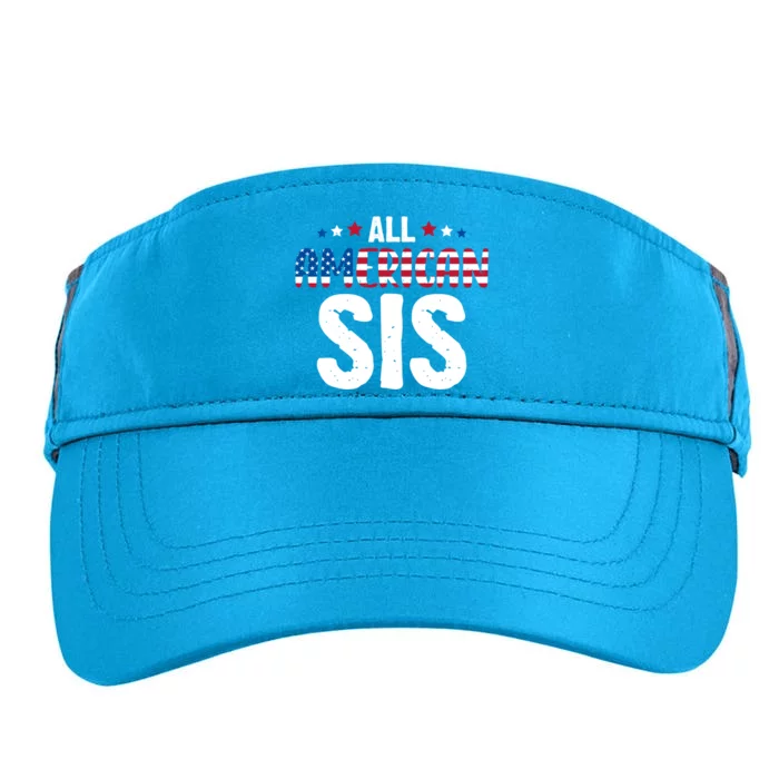 All American Sis 4th Of July Family Matching Usa Flag Great Gift Adult Drive Performance Visor