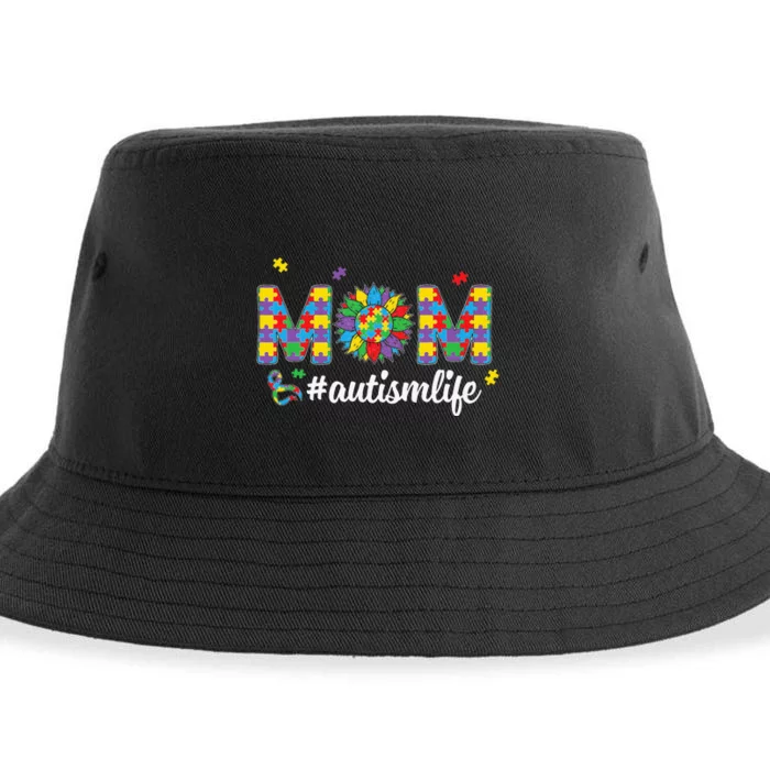 Autism Awareness Tee Mom Life For Autism Mom Sustainable Bucket Hat