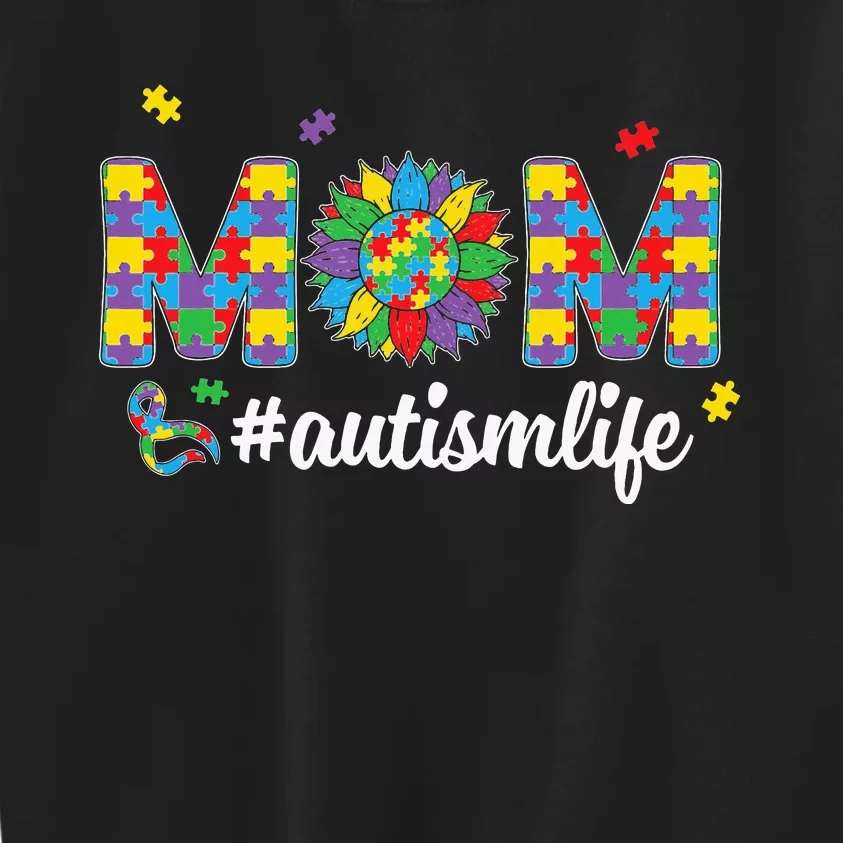 Autism Awareness Tee Mom Life For Autism Mom Kids Sweatshirt