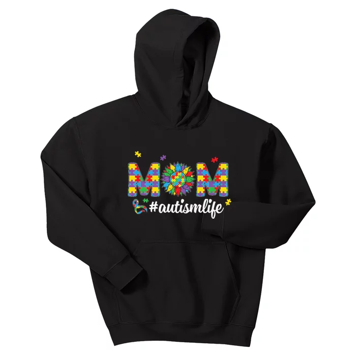 Autism Awareness Tee Mom Life For Autism Mom Kids Hoodie