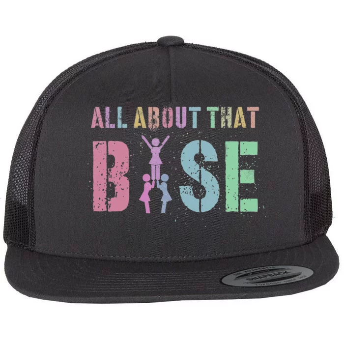 ALL ABOUT THAT BASE Purple Cheer Squad Flat Bill Trucker Hat