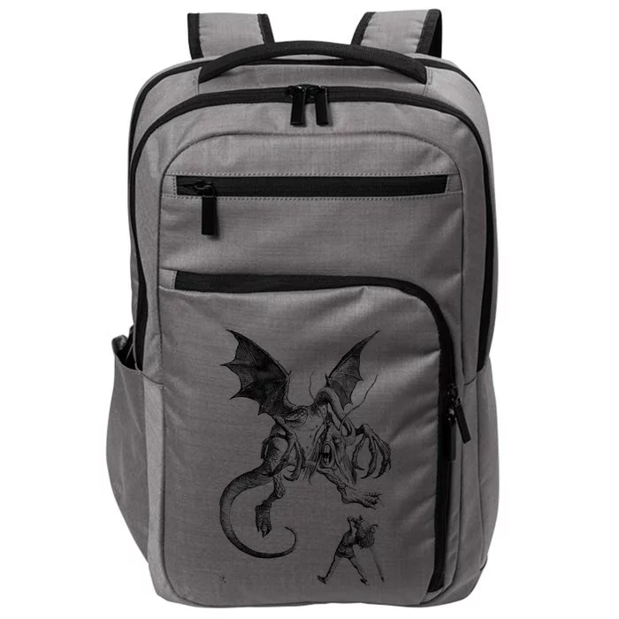 Alice And The Jabberwocky Alice In Wonderland Vintage Art Impact Tech Backpack