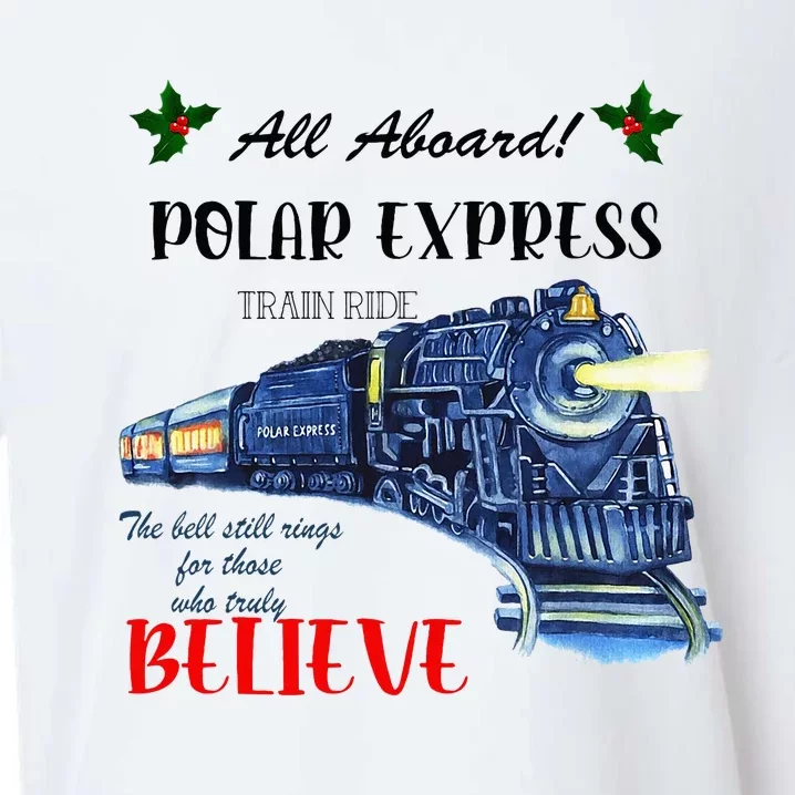 All Aboard Train Ride Believe Christmas Sueded Cloud Jersey T-Shirt