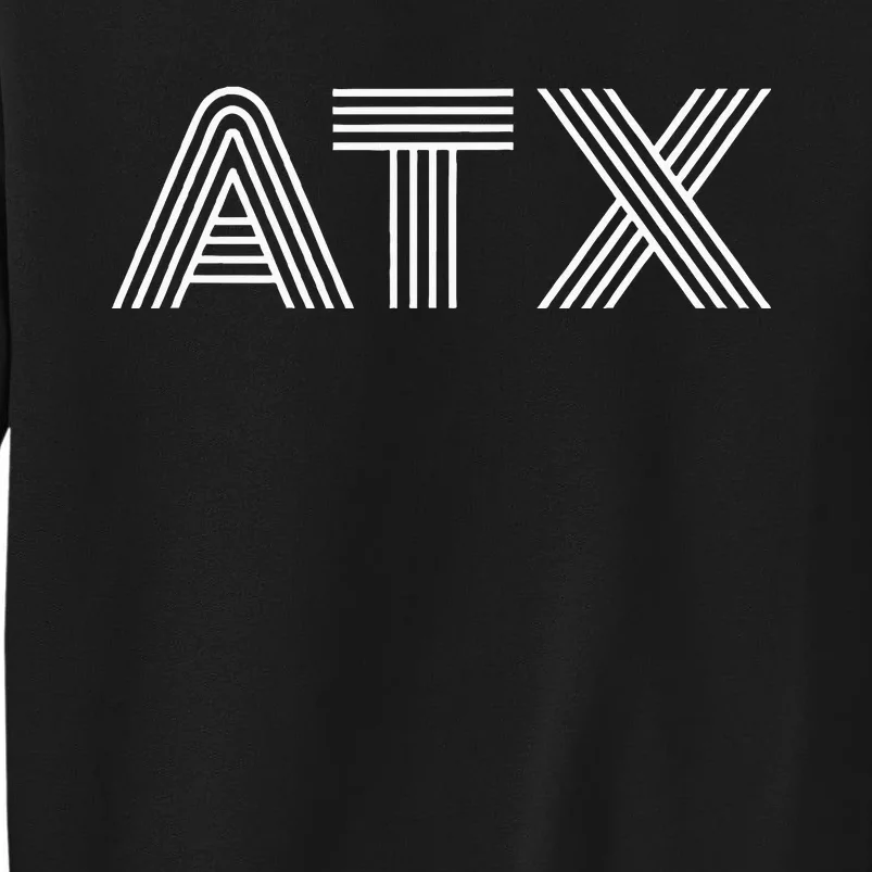 Atx Austin Tx Retro Design In White Tall Sweatshirt