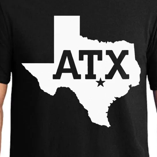 ATX Austin TX Design With Texas Silhouette Pajama Set