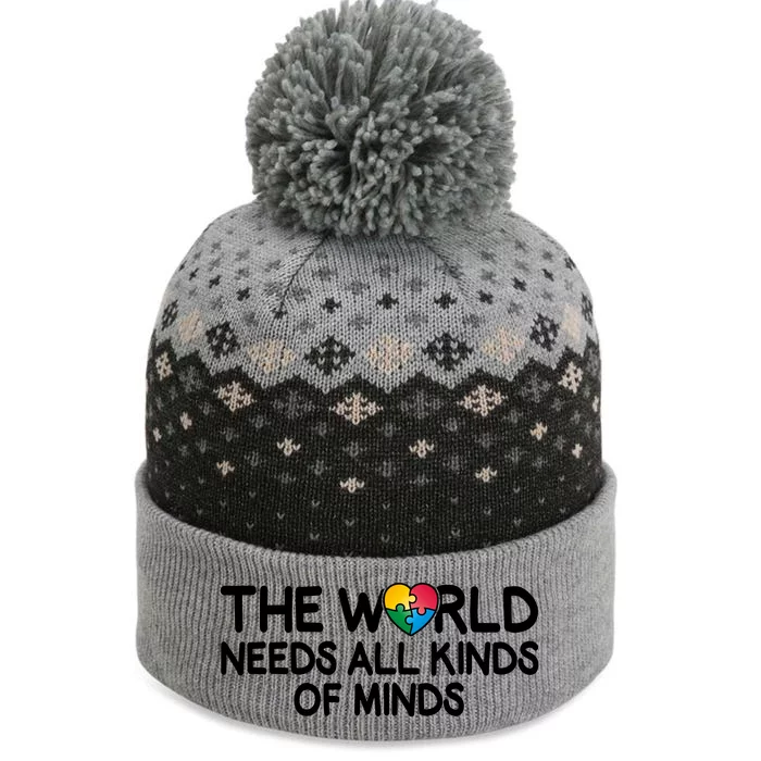 Autism Awareness The World Needs All Kinds Of Minds The Baniff Cuffed Pom Beanie