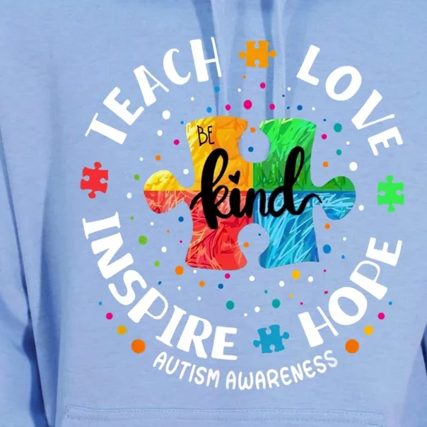 Autism Awareness Teacher Teach Hope Love Inspire Unisex Surf Hoodie