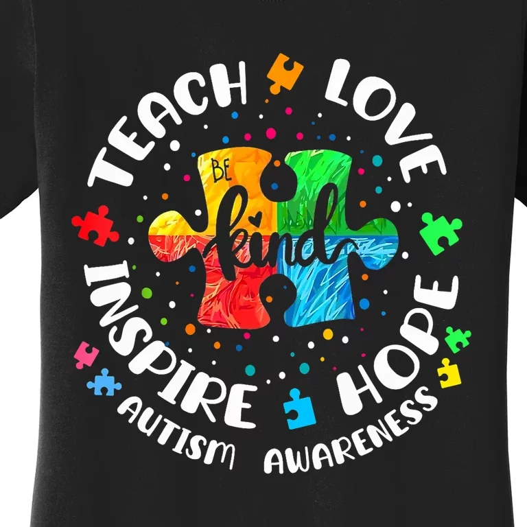 Autism Awareness Teach Hope Love Inspire Teacher Women's T-Shirt