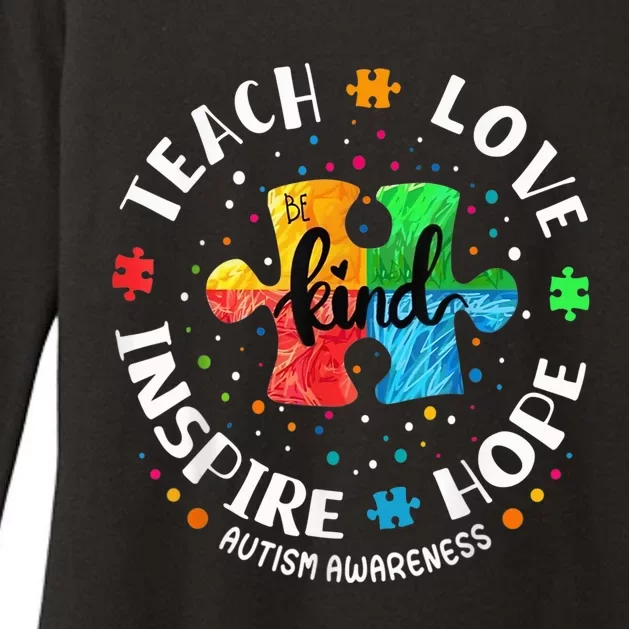 Autism Awareness Teacher Shirt Teach Hope Love Inspire Womens CVC Long Sleeve Shirt