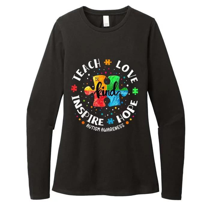 Autism Awareness Teacher Shirt Teach Hope Love Inspire Womens CVC Long Sleeve Shirt