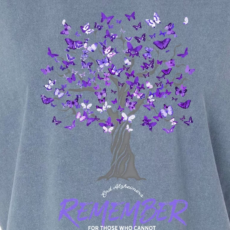 Alzheimer Awareness Tee For Women Purple Butterfly Garment-Dyed Women's Muscle Tee