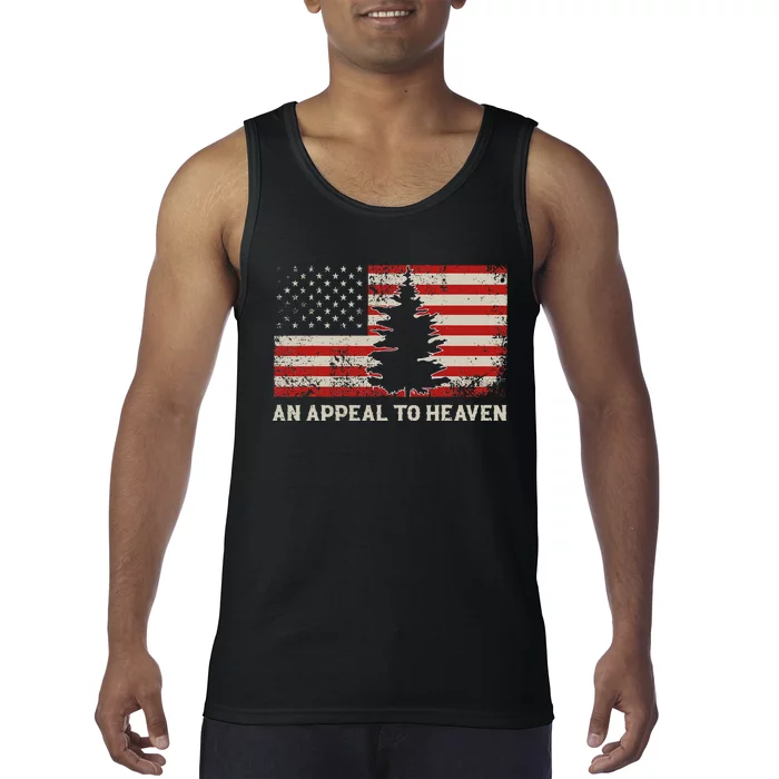 An Appeal To Heaven Pine Tree Usa Revolution American Flag Tank Top