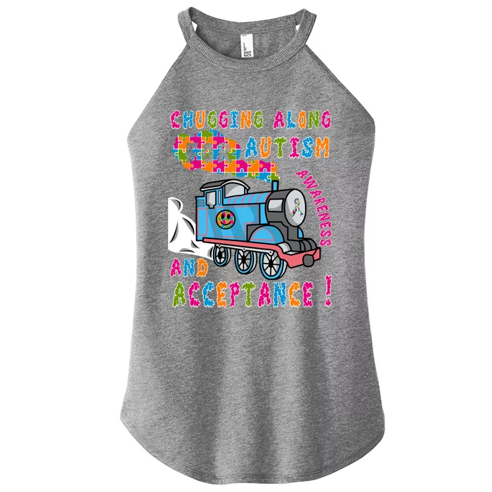 Advocate Acceptance Train Puzzle Cool Autism Awareness Gift Women’s Perfect Tri Rocker Tank