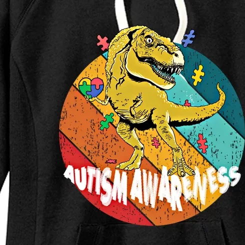 Autism Awareness T Rex Dinosaur And Gift Women's Fleece Hoodie