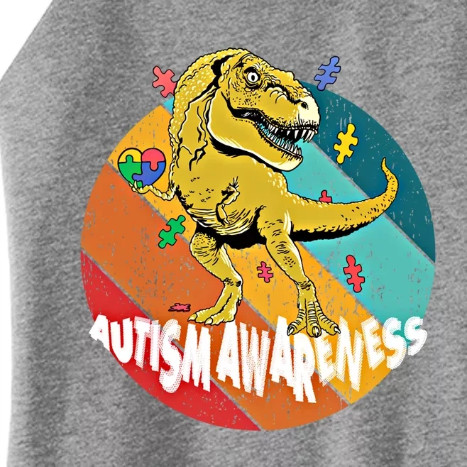 Autism Awareness T Rex Dinosaur And Gift Women’s Perfect Tri Rocker Tank