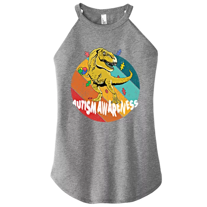 Autism Awareness T Rex Dinosaur And Gift Women’s Perfect Tri Rocker Tank