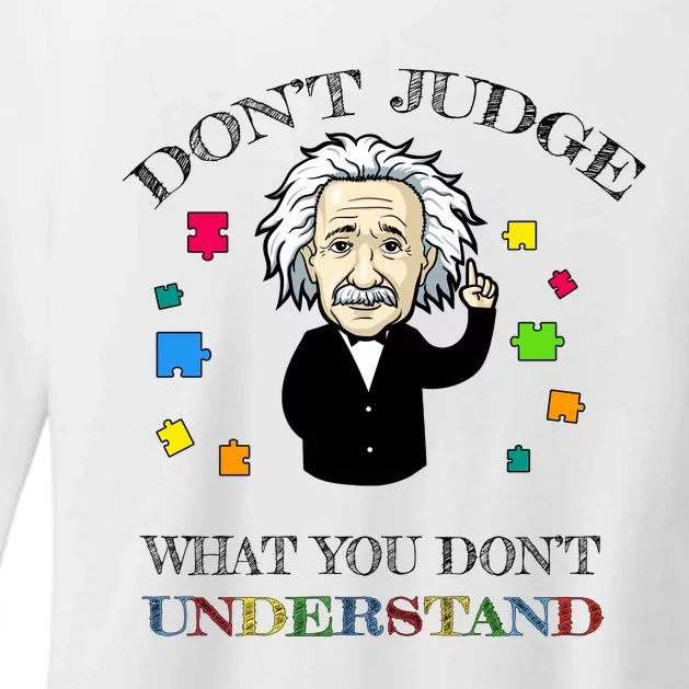 Autism Awareness Teacher Accept Don't Judge Albert Einstein Womens CVC Long Sleeve Shirt