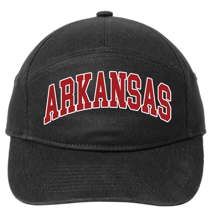 Arkansas Ar Throwback Design Print Classic 7-Panel Snapback Hat