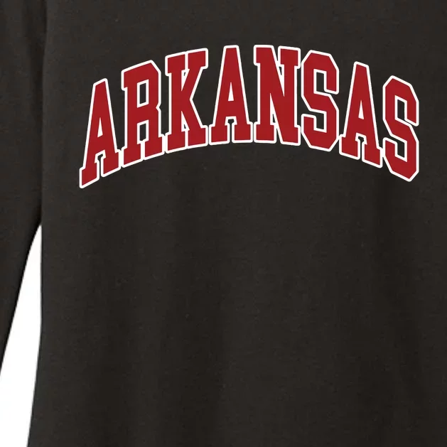 Arkansas Ar Throwback Design Print Classic Womens CVC Long Sleeve Shirt