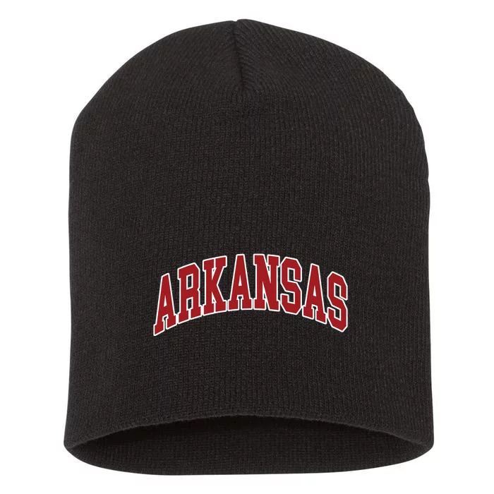 Arkansas Ar Throwback Design Print Classic Short Acrylic Beanie