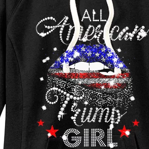 All American Trump Girl Mouth Diamond Women's Fleece Hoodie